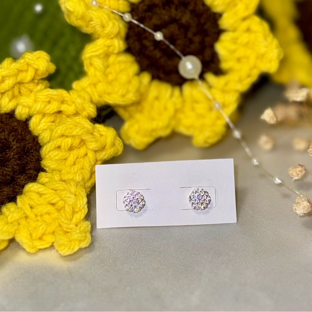Sparkling Stud Earrings silver 925